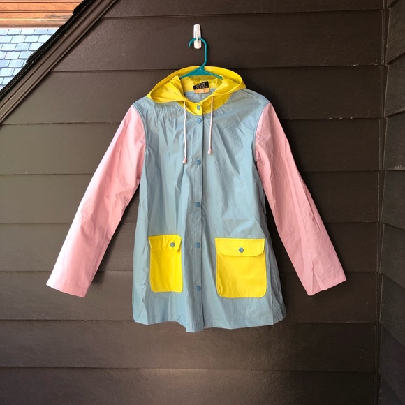 pastel rain jacket